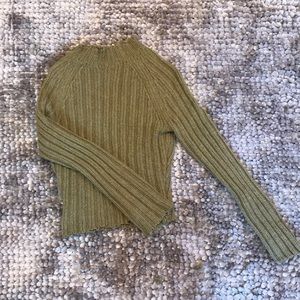 Cropped mock neck sweater